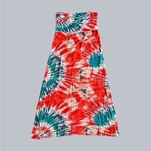 A3 Design Women’s M Maxi Skirt Tie Dye Tropical One‎ Size Stretchy Y2K USA VTG